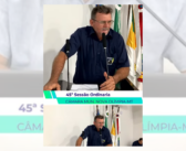 Corte da fala na tribuna do Vereador Florisvaldo, durante a 45° Sessão Ordinária da Câmara Municipal de Nova Olimpia-MT